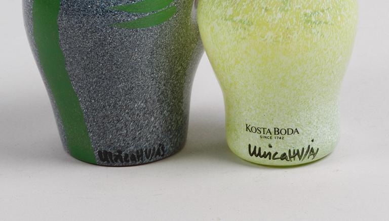 PARTI GLAS, 2 delar. Ulrica Hydman-Vallien, Kosta Boda.