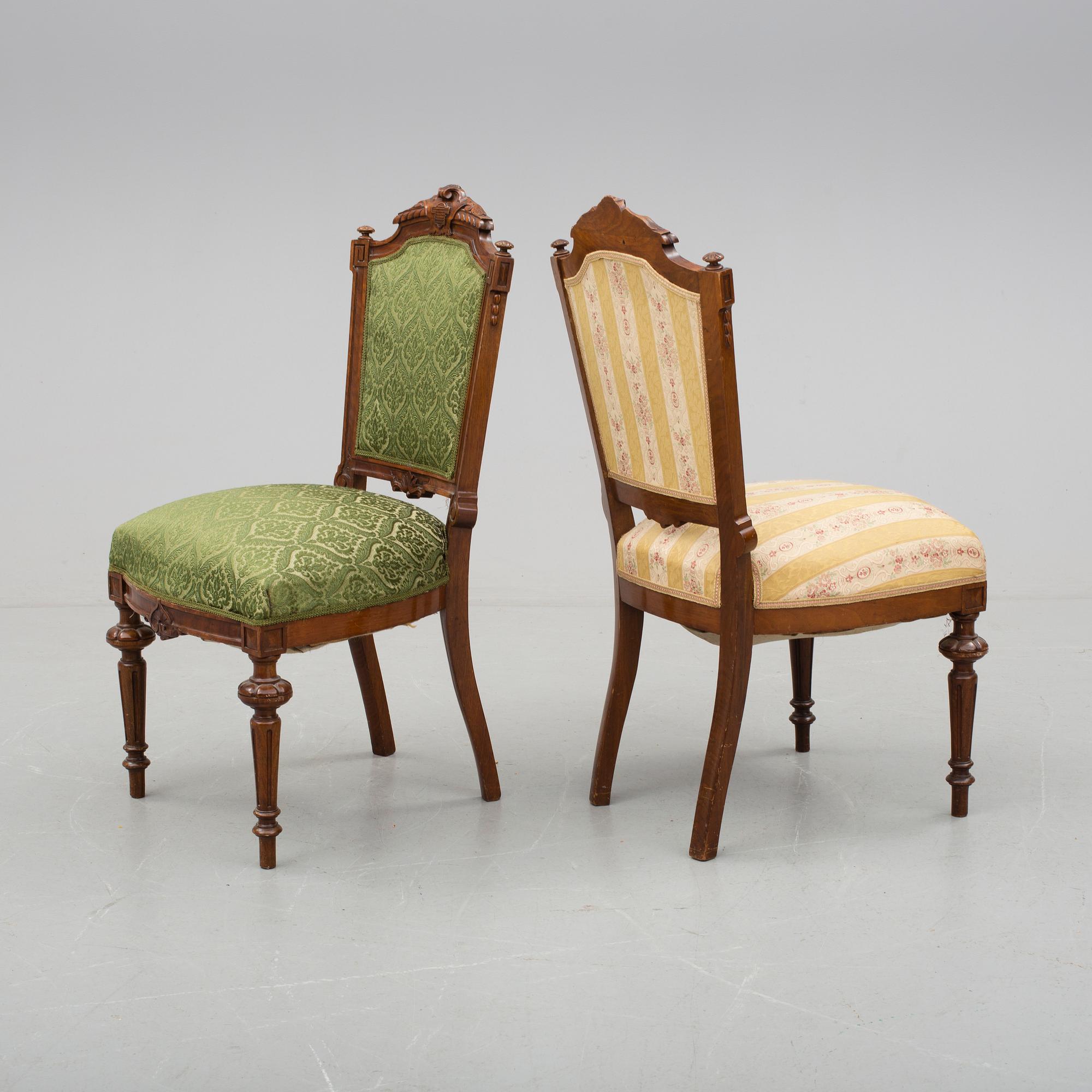 STOLAR, 6 stycken, nyrenässans, omkring år 1900.