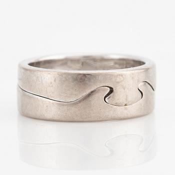 Georg Jensen, ring, "Fusion", two parts, 18K white gold.