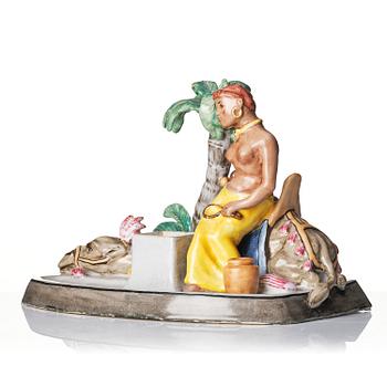 & Karl Lindström, a faience writing set, Rörstrand, Sweden 1920s.