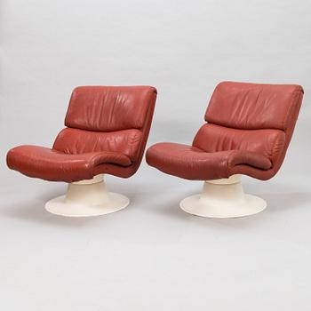 YRJÖ KUKKAPURO, a pair of 1970's 'Saturnus C' easy chairs for Haimi.