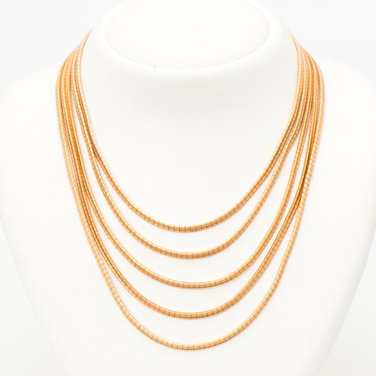 A NECKLACE, 14K gold. Italy, Finnish import marks 1965.
