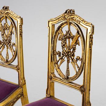 Stolar, ett par, Louis XVI-stil, omkring år 1900.