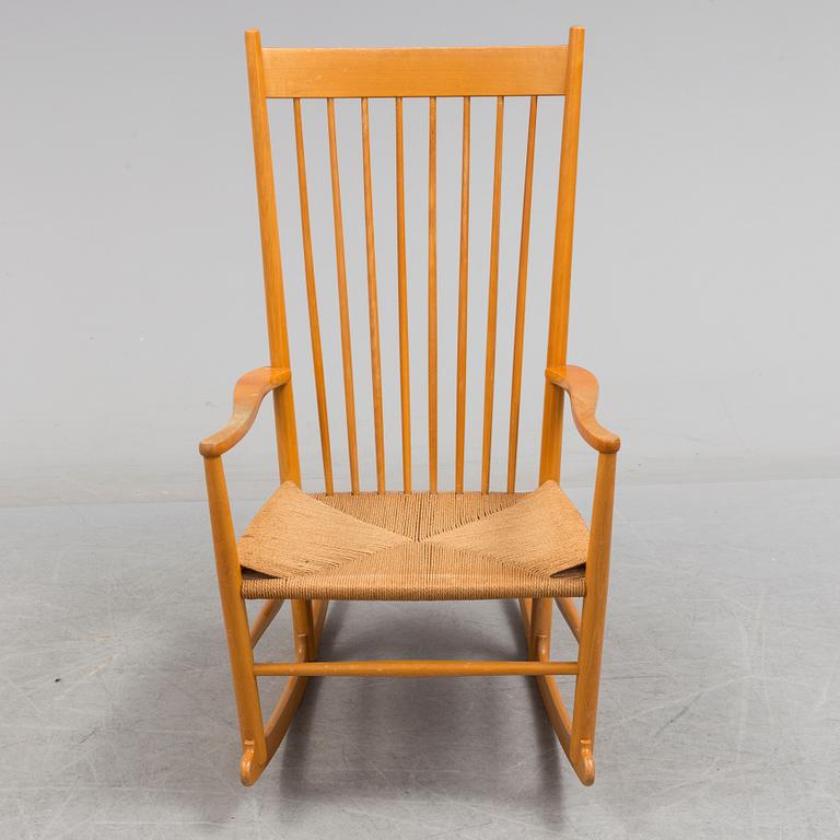 A 'J16' rocking chair by Hans J Wegner, F.D.B Møbler, Denmark.