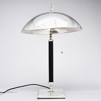 Elis Bergh, attributed to, a Swedish Grace silver plated table light, C G Hallberg, Sweden 1920s.