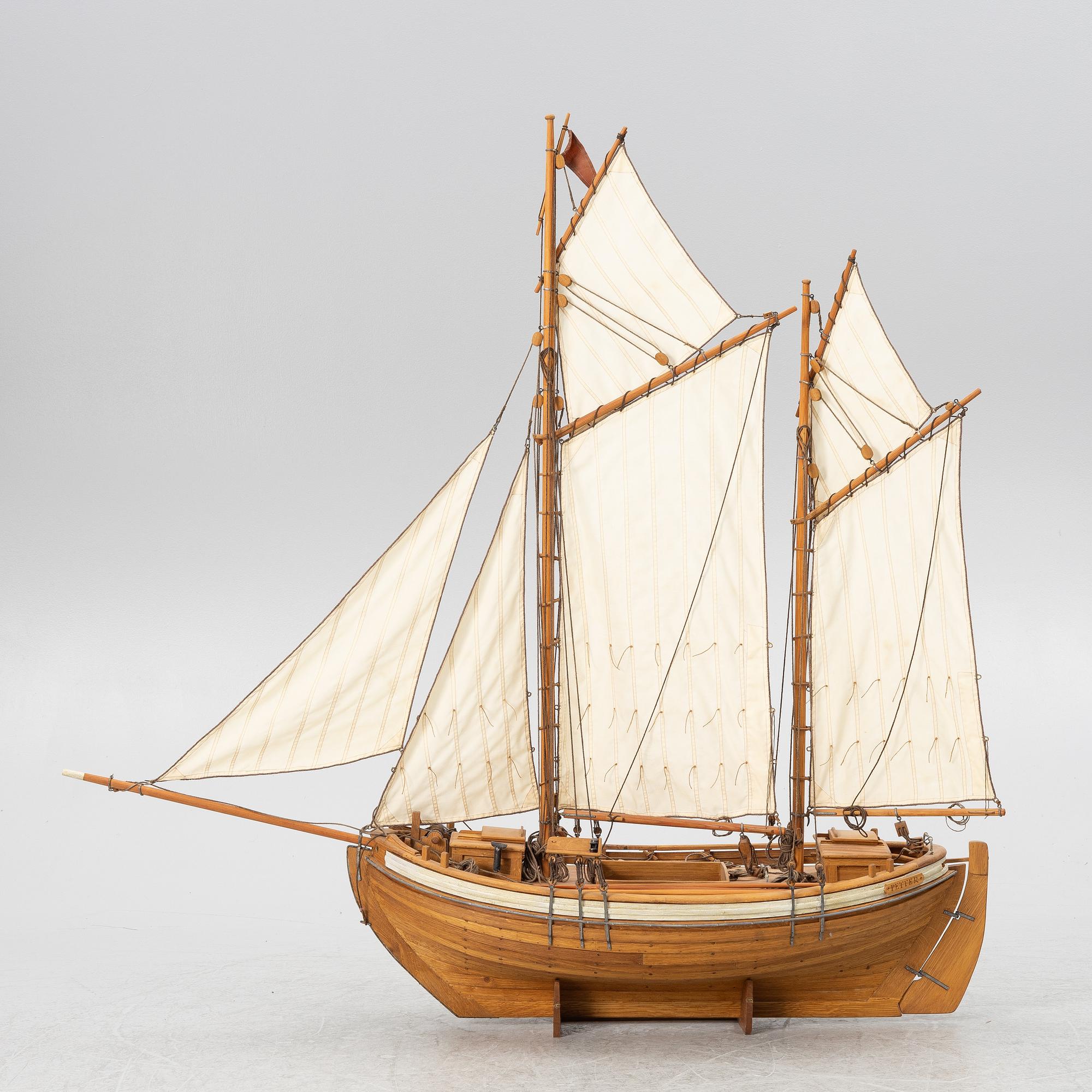 Modell av galeasen "Petter" av Orust, Lars Herngren 1990-tal.