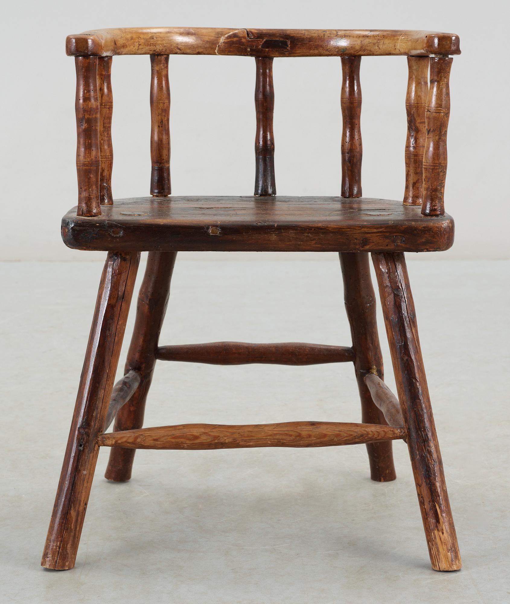 STOL, sk skomakarstol, allmoge, 1800-tal.