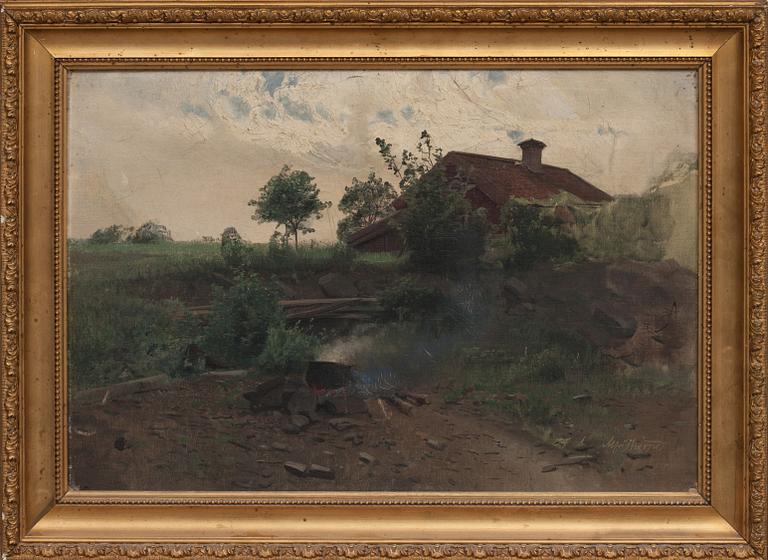 ALFRED THÖRNE, olja på uppklistrad duk, signerad.