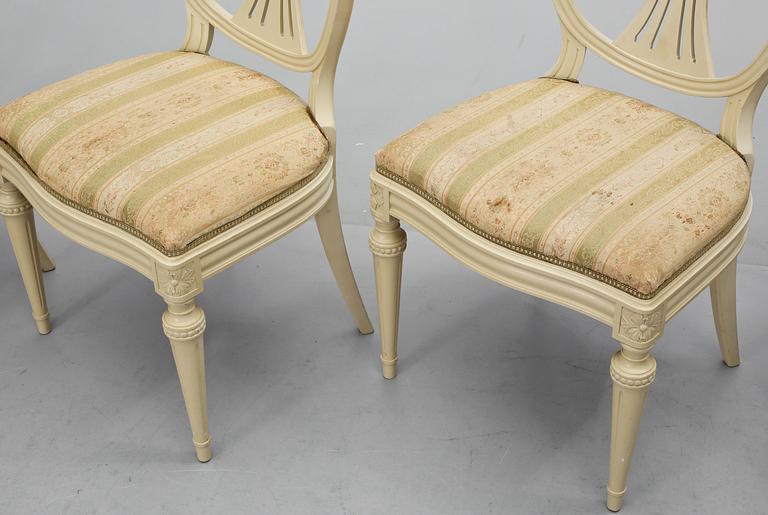 STOLAR, 4 st, gustaviansk stil, 1900-talets andra hälft.