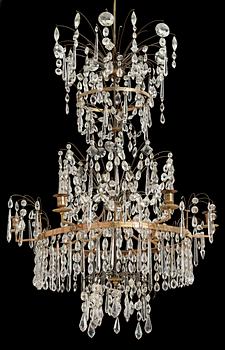 A Gustavian circa 1800 six-light chandelier.