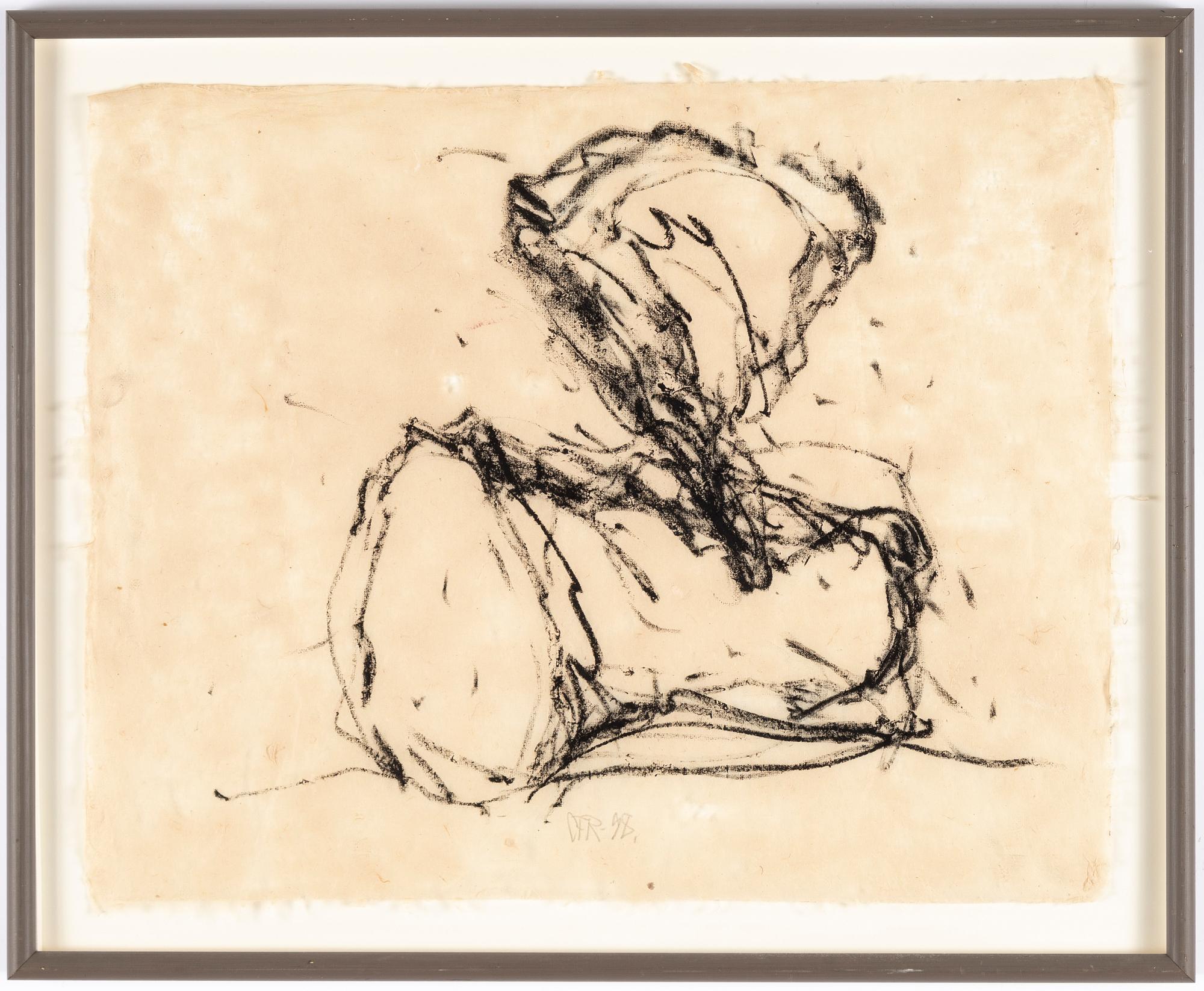 Carl Fredrik Reuterswärd, kolkrita på papper. Monogramsignerad CFR daterad -98.