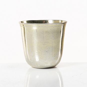 An 18th century parcel-gilt silver beaker, possibly Strasbourg.