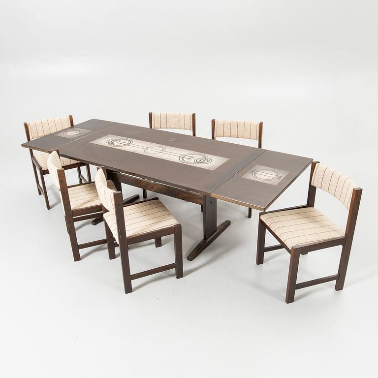 Poul H. Poulsen, dining set, 7 pieces, 1970s, Denmark.