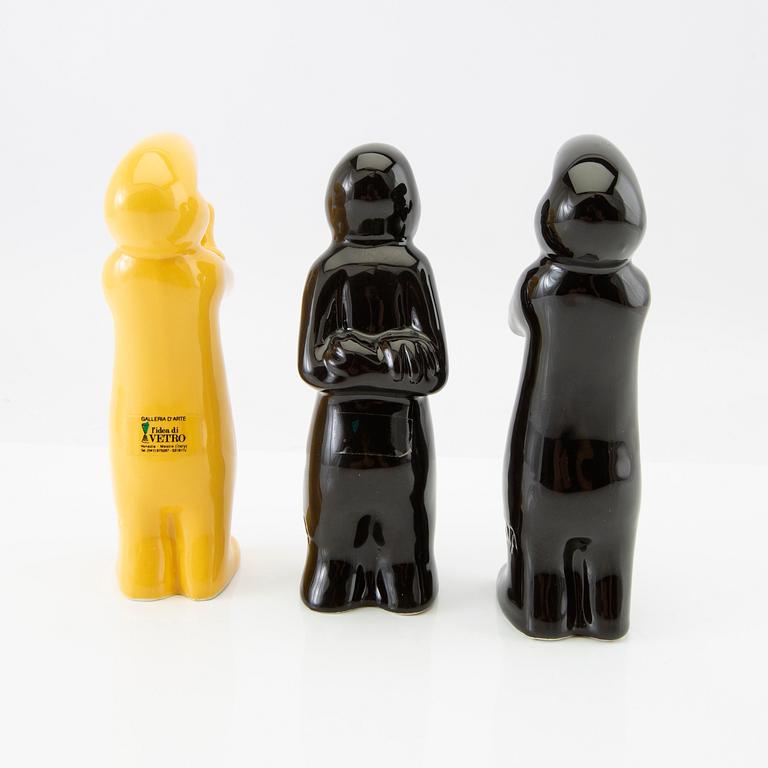 Osvald Cavandoli, three figurines "La Linea" for Cava.