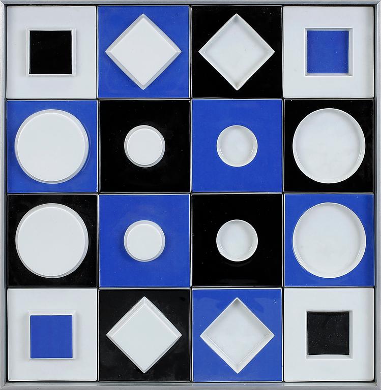 VICTOR VASARELY, keramik, Rosenthal. Signerad Vasarely och numrerad 26/75.