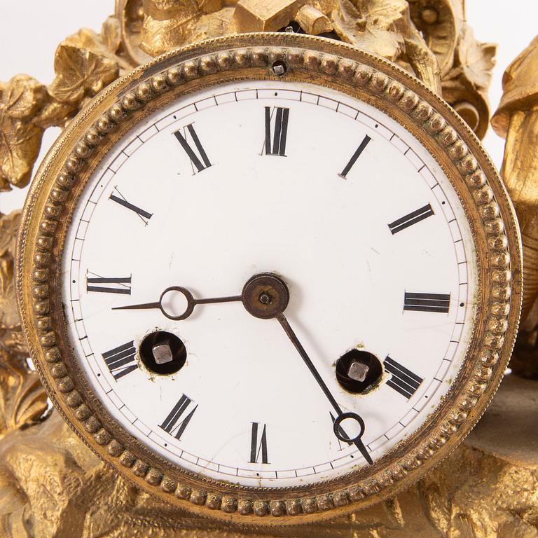 A Neo Rococo bronzed table clock.