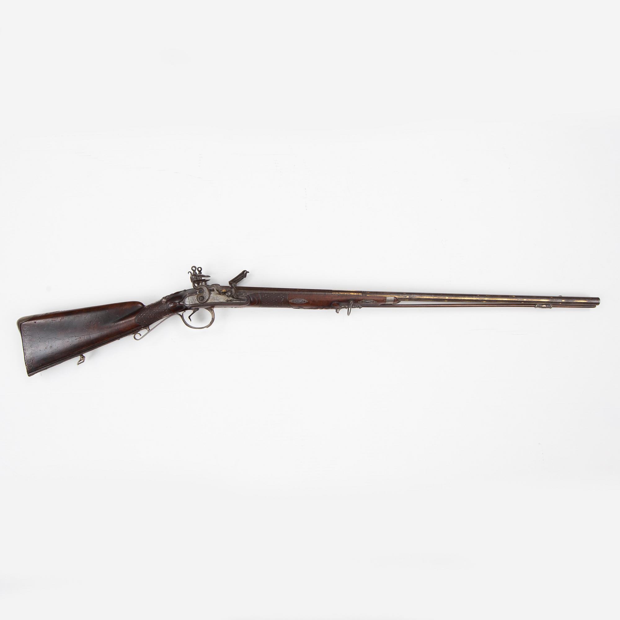 A double barrelled flintlock sporting gun by Guillame Berleur (1780-1830) possibly from Marshal Marquis de Marmont.