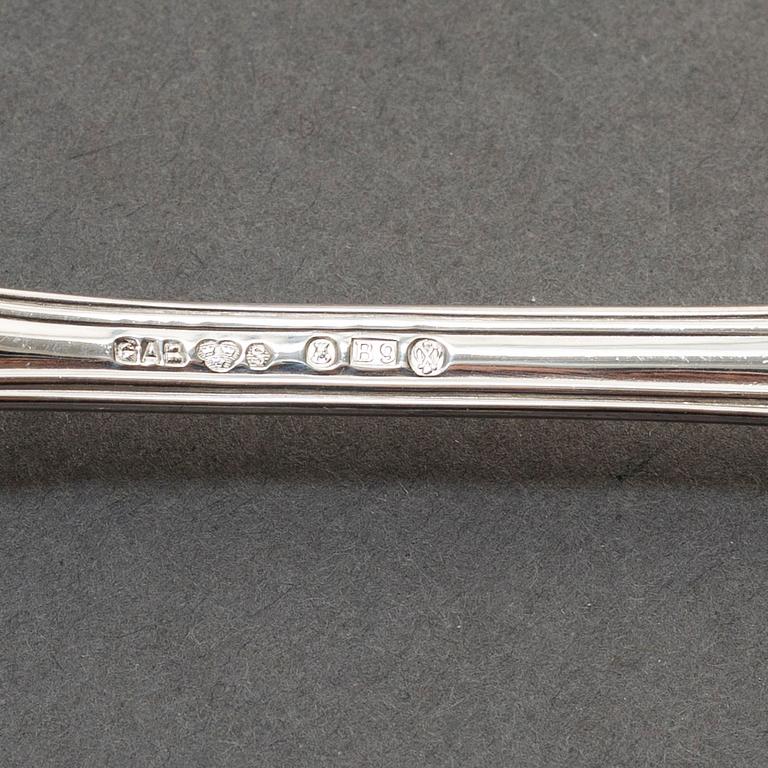 FISKBESTICK, 24 delar, silver, GAB, Stockholm, modell Olga, 1950-tal.