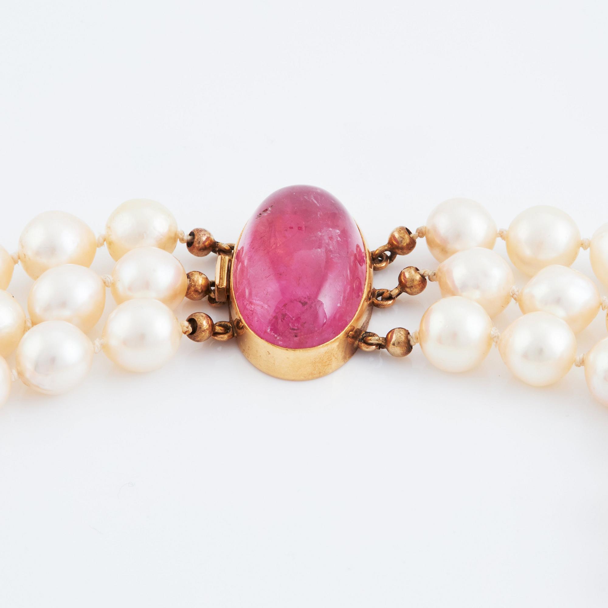 Rey Urban, a three strand cultured pearl necklace,  Stockholm 1970.