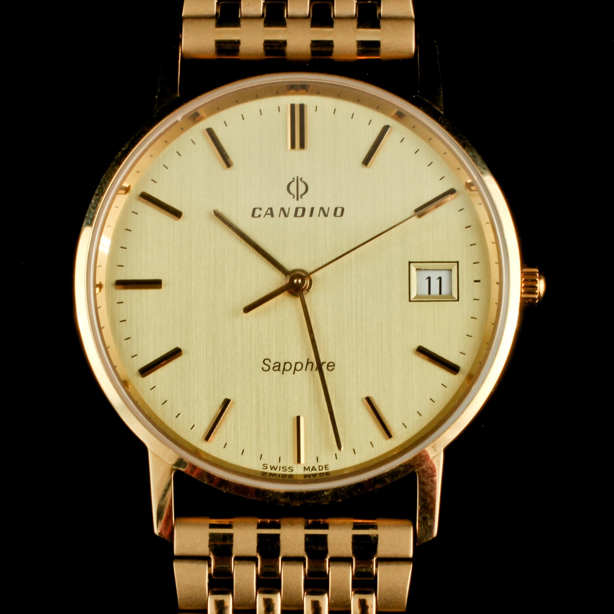 ARMBANDSUR, herr, 18 k guld, Candino, 1900-talets andra hälft.