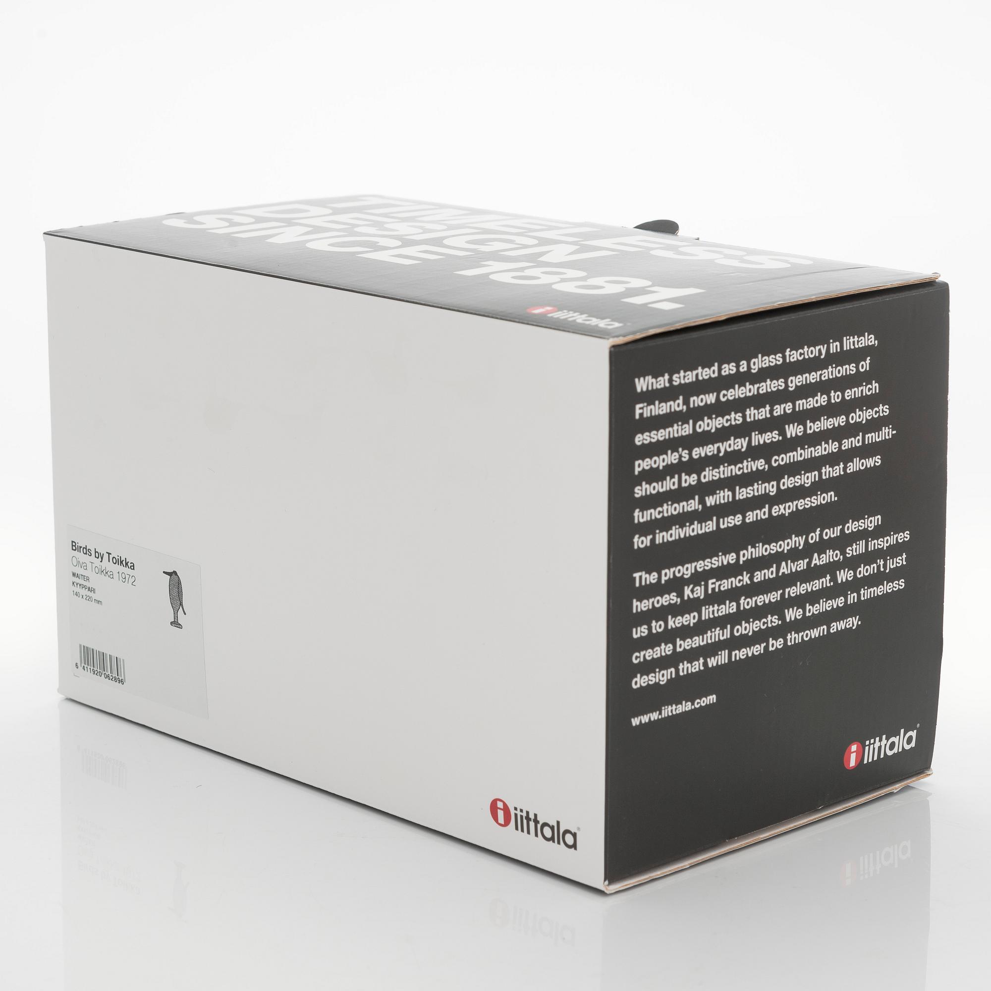 Oiva Toikka, glasfågel, "Waiter", signerad O. Toikka Iittala.