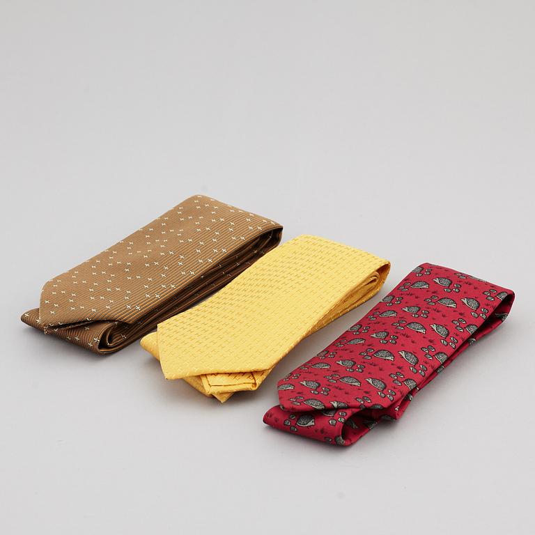 HERMÈS, slipsar, 3 st.