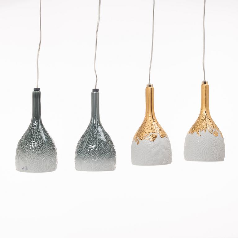 Lladró, four window lamps, "Naturofantastic lamp", Spain.