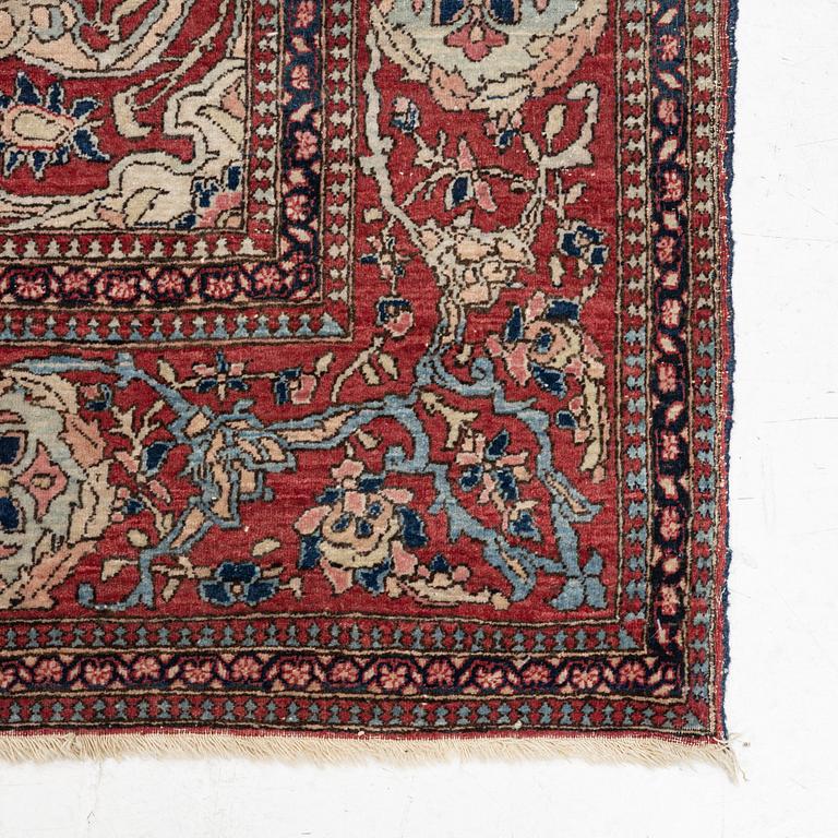 An antique/semi-antique Mobarakeh-Esfahan rug, c. 205 x 144 cm.