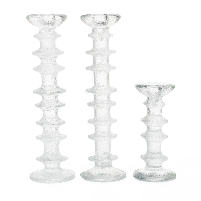 Timo Sarpaneva, Three candlesticks, 'Festivo', Iittala, Finland.