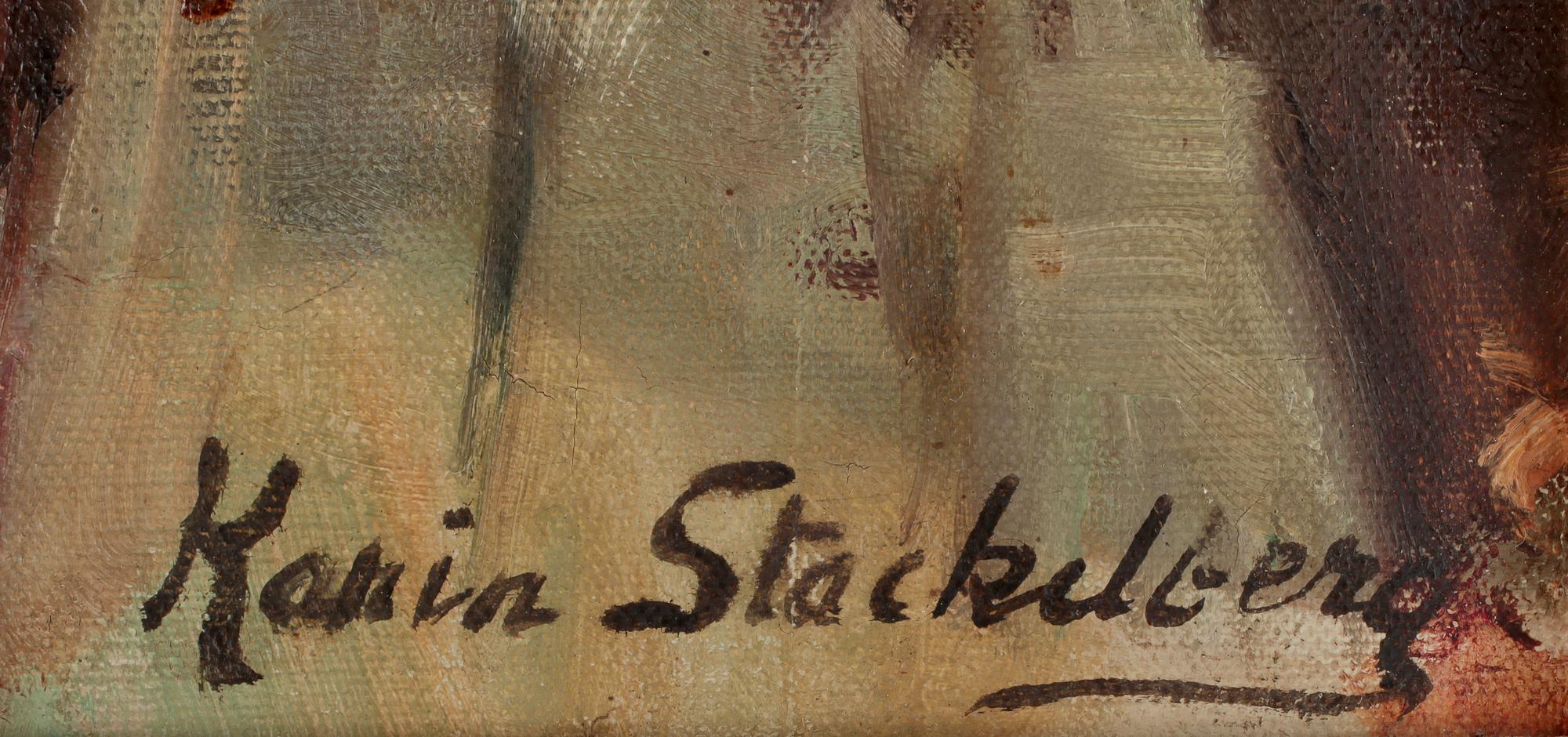 KARIN STACKELBERG, olja på duk på pannå, sign.