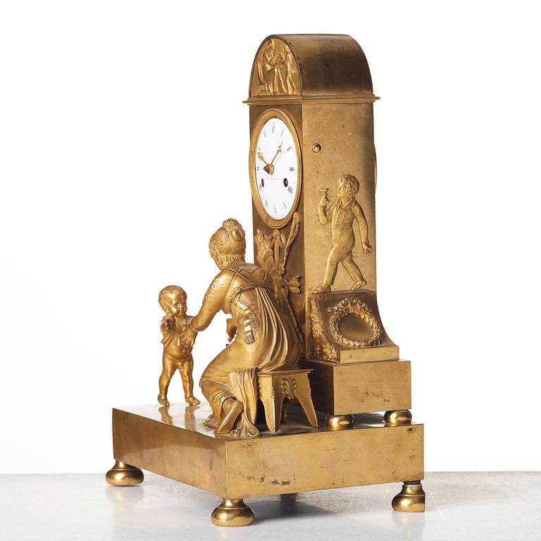 An Empire mantel clock by P H Beurling, master in Stockholm 1783.