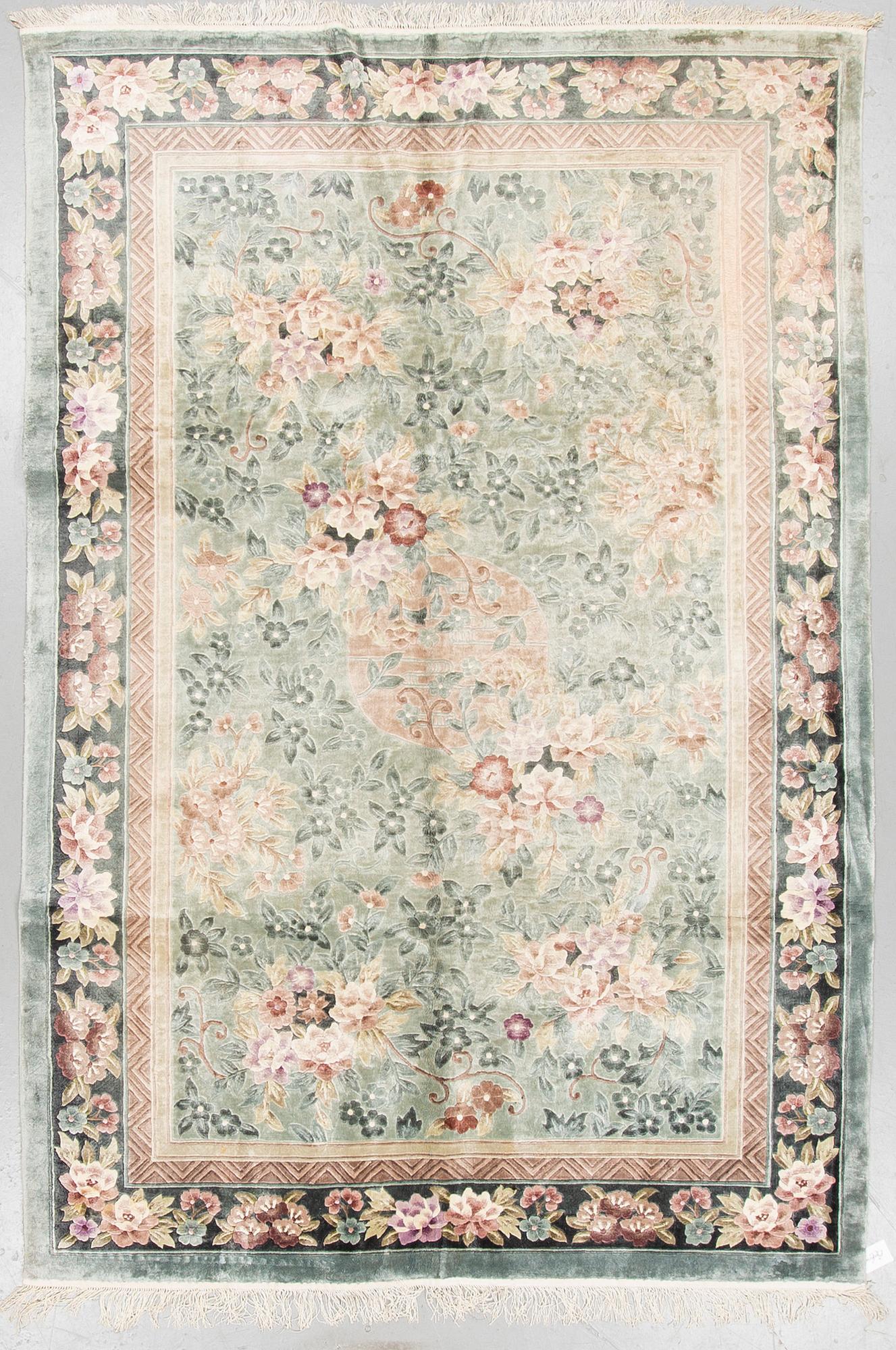 A RUG, Old  silk China, ca 271 x 180 cm.