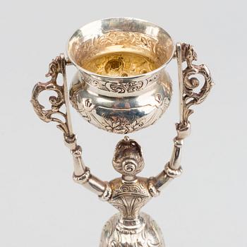 A German ca 1900 silver goblet, weight ca 237 gr.