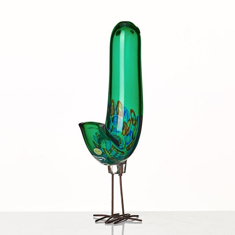 Alessandro Pianon, skulptur, fågel, "Pulcino", Vistosi, Murano, Italien 1960-tal.