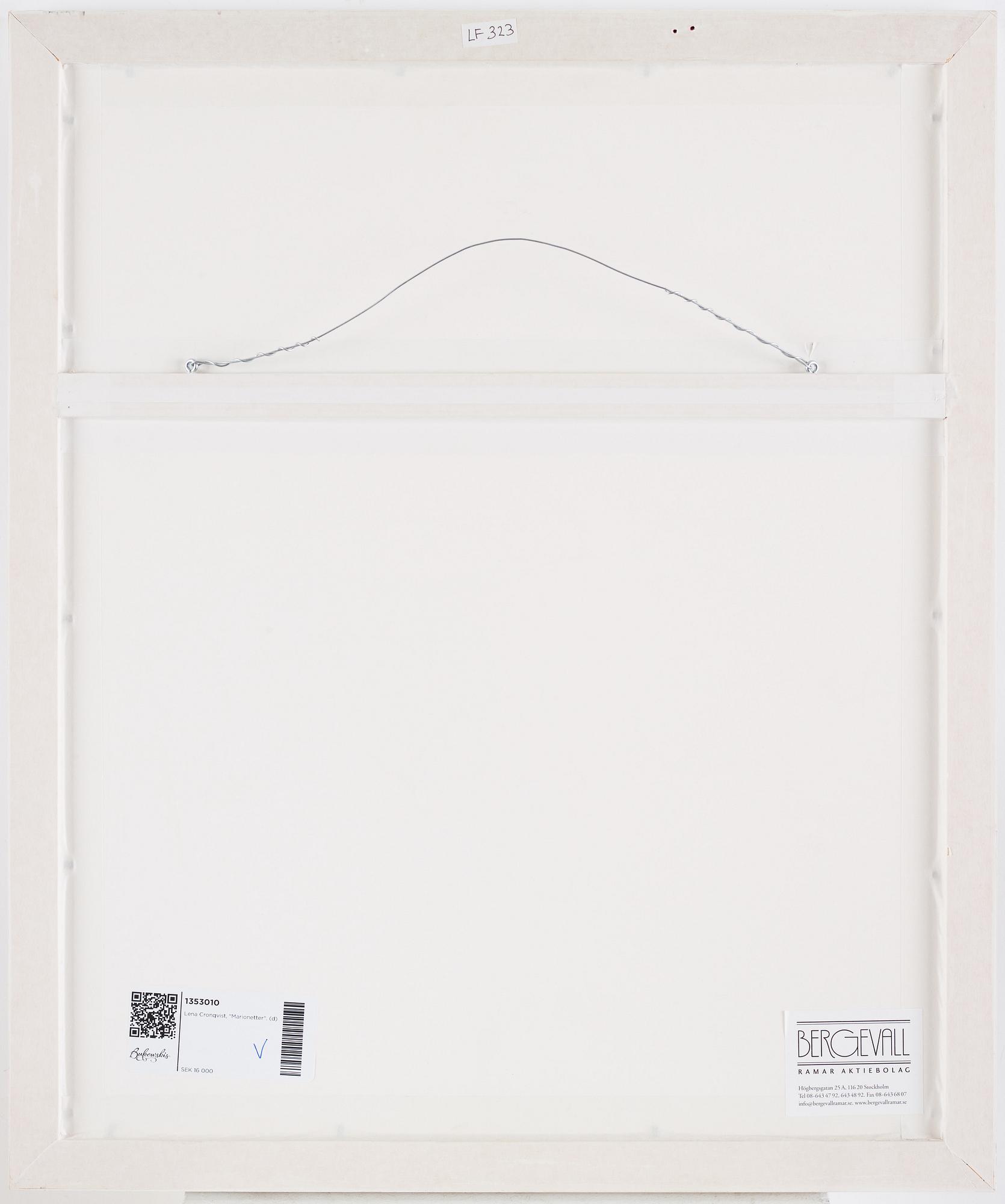 Lena Cronqvist, etching, colorated, signed, numbered 1/1.