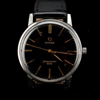ARMBANDSUR, herr, Omega Seamaster, stål med svart urtavla.