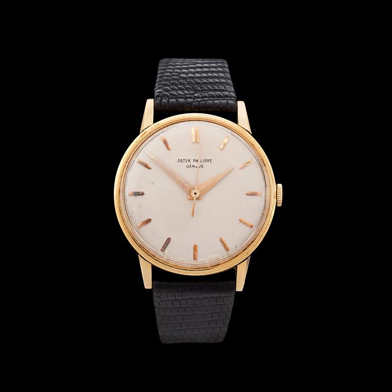 ARMBANDSUR, herr, Patek Philippe, Calatrava, refnr 3411, manuell, cal 27SC, 18k guld, 1960-tal.