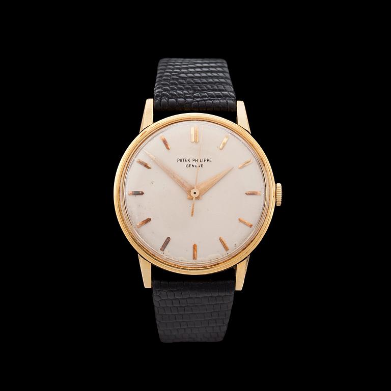 Patek Philippe - Calatrava. Gold. Automatic. Leather strap. Ref. 3411. 34mm. Box and cert.