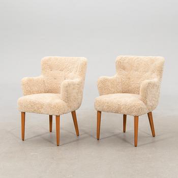 Armchairs, a pair from the 1950s.