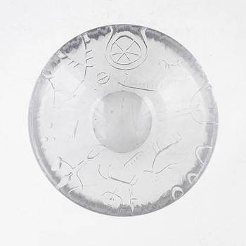 Vicke Lindstrand, skål, "Hällristning", Kosta.