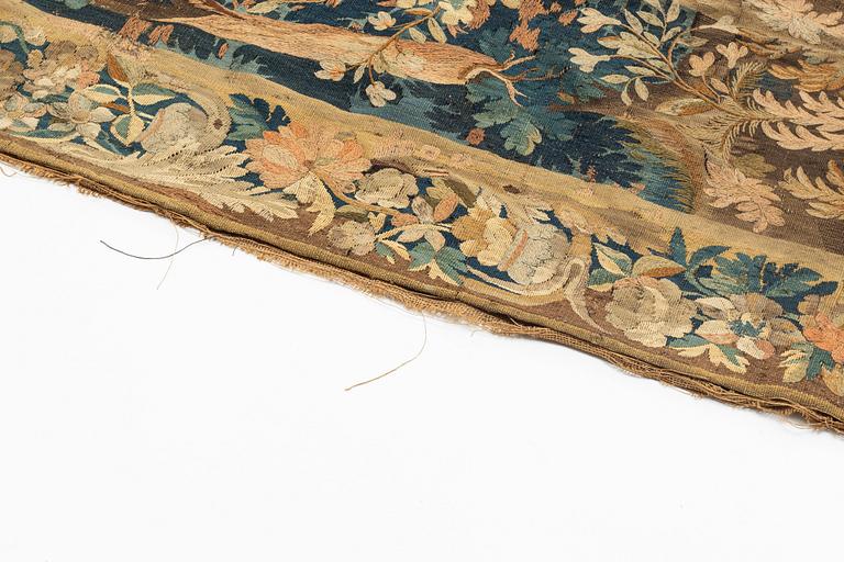 Vävd tapet, "Verdure", gobelängteknik, ca 376 x 289 cm, Flandern omkring år 1700-1700-talets förra hälft.
