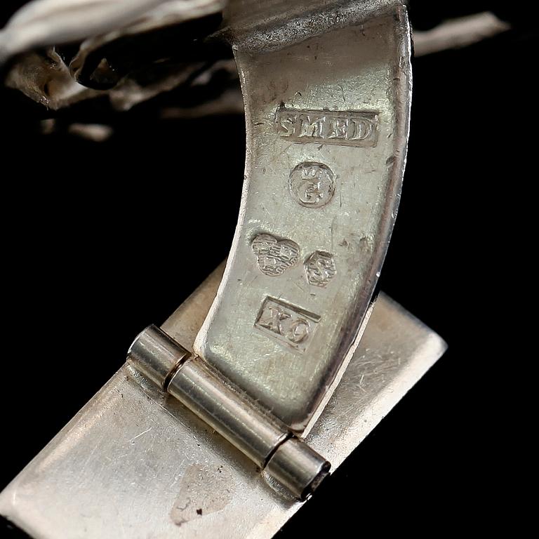 MANSCHETTKNAPPAR, 1 par, silver, SMED, Göteborg 1972. Total vikt ca 30 g.