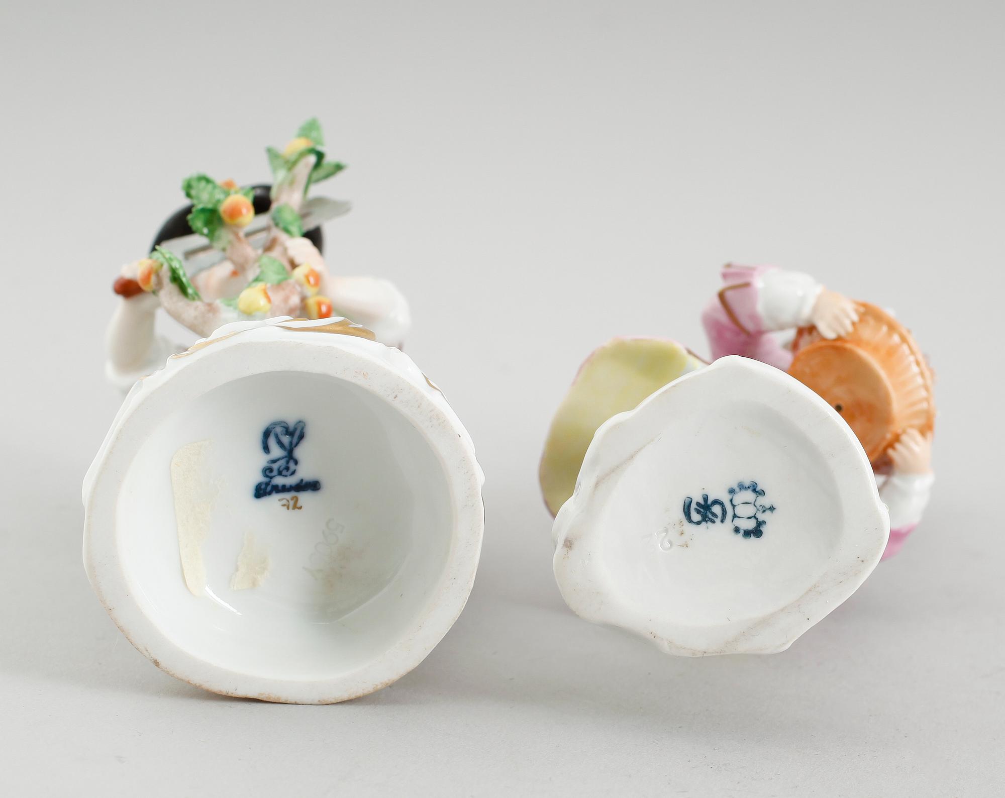 FIGURER, 2 st, porslin, Dresden och Sitzendorf, 1900-talets mitt.