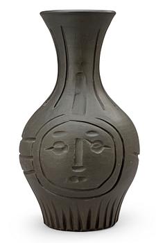 896. A Pablo Picasso faience vase,  "Vase gravé noir", Madoura Vallauris, France 1953.
