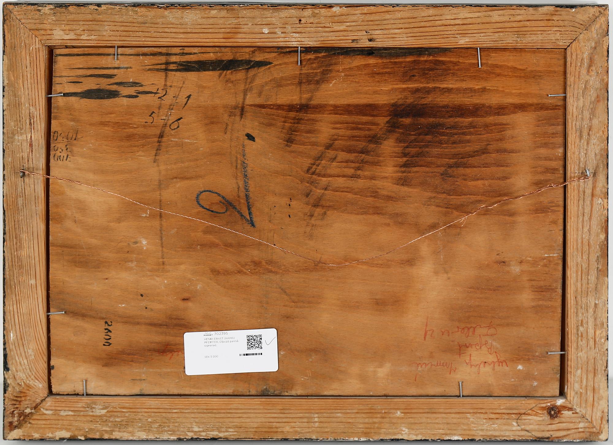 HENRI ERNST (HANS) PFEIFFER, Olja på pannå, signerad.