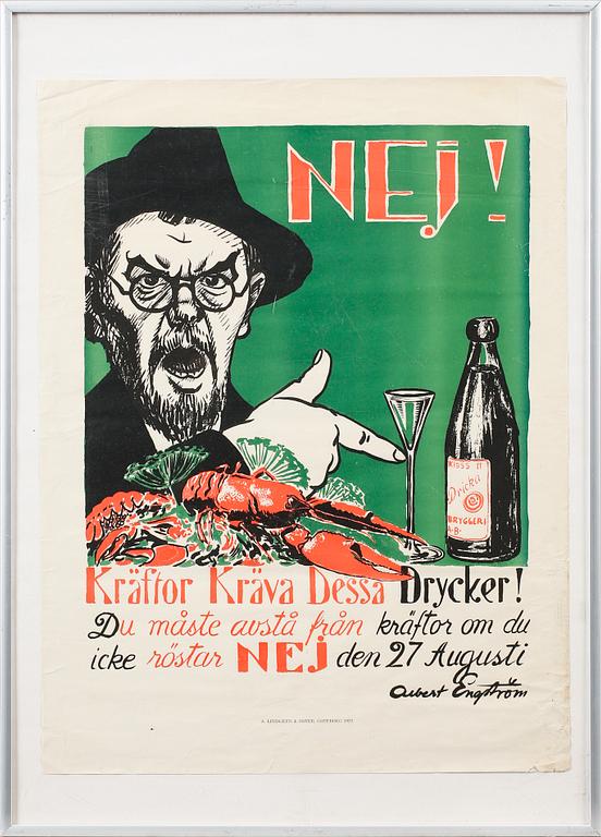 Seven posters from Propaganda centralen N.E.J, Gothenburg, printed at A Lindgren & Sons in 1922.