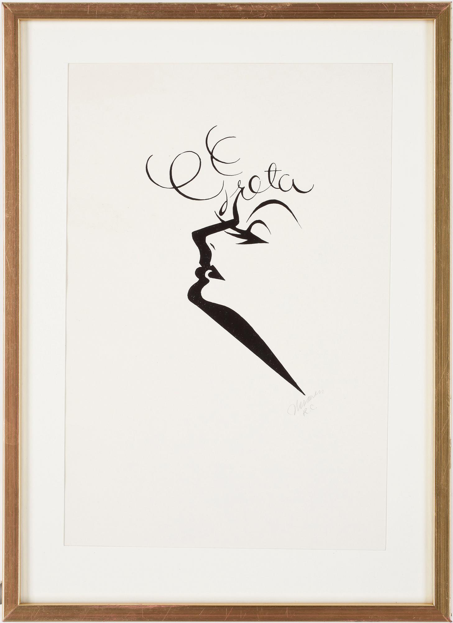 EINAR NERMAN, litografi, signerad.
