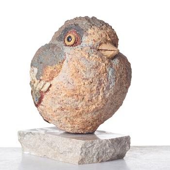 Tyra Lundgren, a stoneware sculpture of a bird, Sweden, dated 1967.