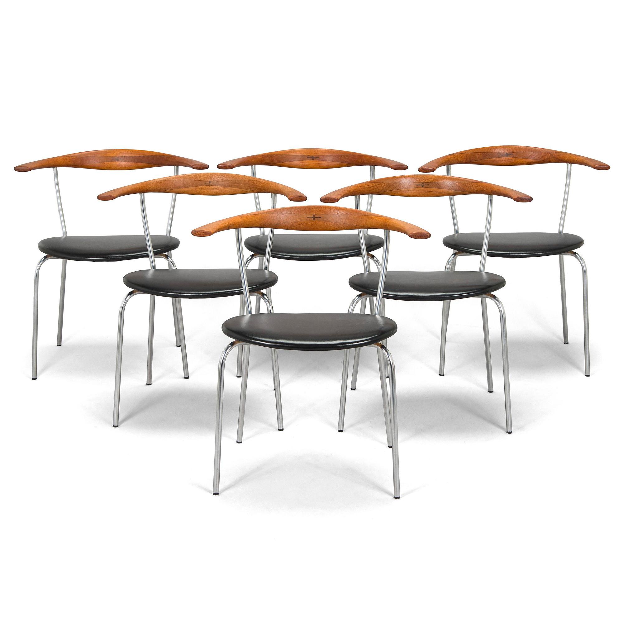 Hans J. Wegner, six mid-20th century 'PP701' armchairs for Johannes  Hansen Denmark.