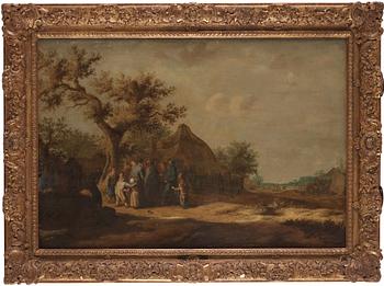 Jan van Goyen Hans efterföljd, Folksamling runt vinförsäljare.